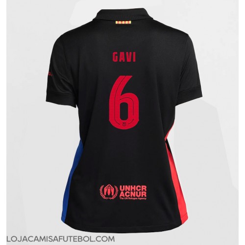 Camisa de Futebol Barcelona Paez Gavi #6 Equipamento Secundário Mulheres 2024-25 Manga Curta